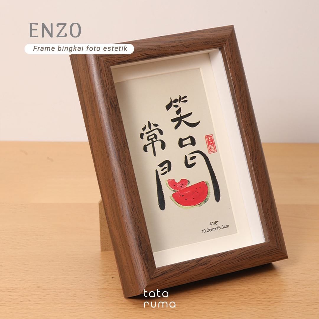 ENZO - Frame Bingkai Foto Pigura Kayu 4R/5R Estetik