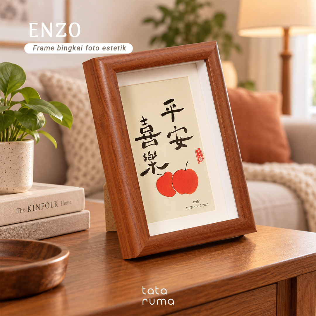 ENZO - Frame Bingkai Foto Pigura Kayu 4R/5R Estetik