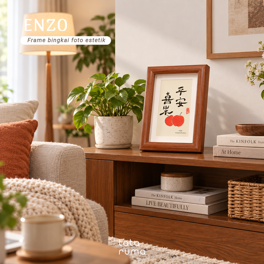 ENZO - Frame Bingkai Foto Pigura Kayu 4R/5R Estetik