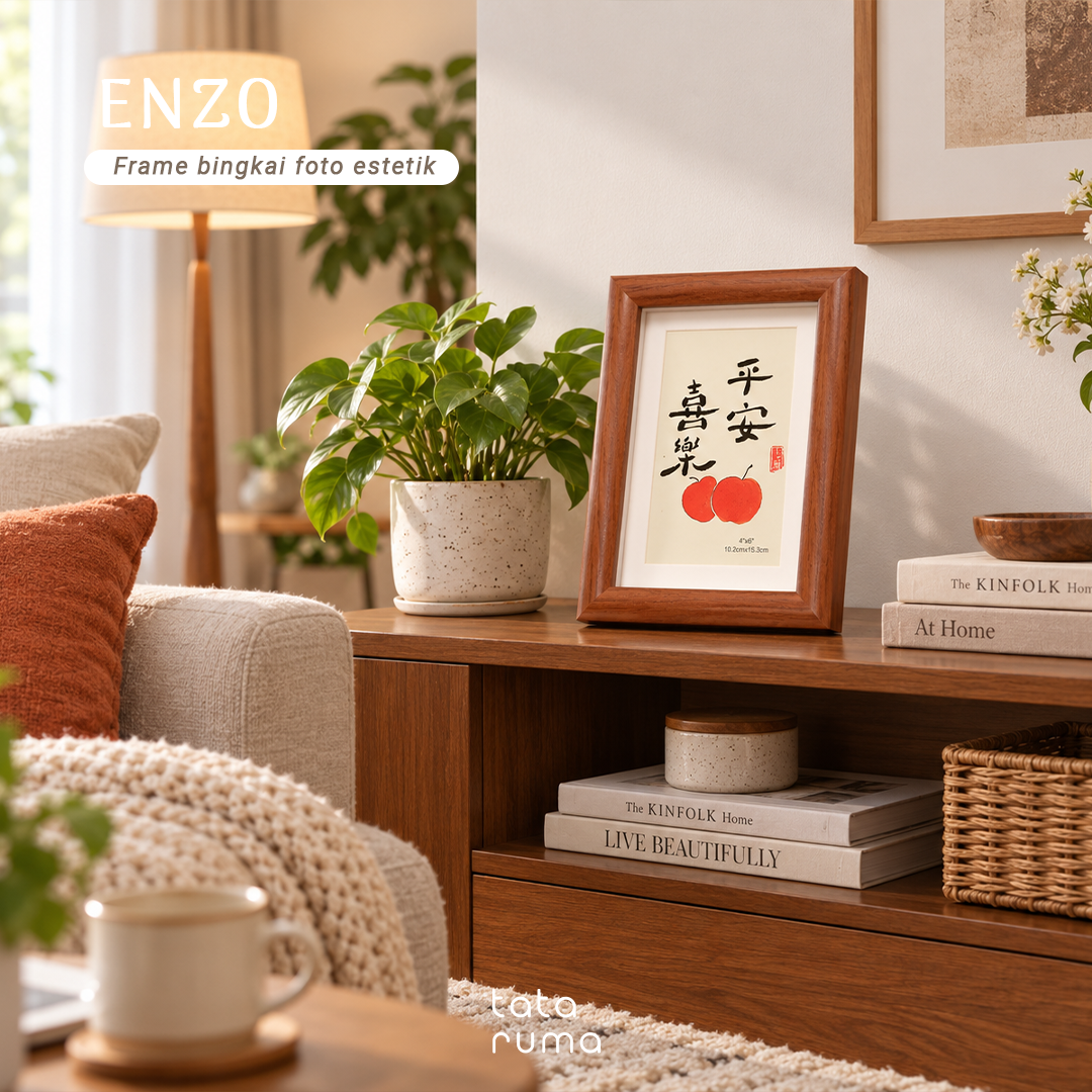 ENZO - Frame Bingkai Foto Pigura Kayu 4R/5R Estetik