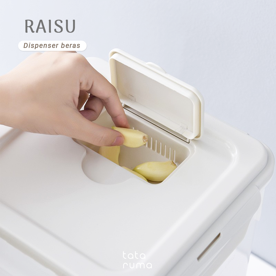 RAISU -  Dispenser Tempat Penyimpanan Beras 10kg Food Grade Tahan Serangga Tahan Lembab