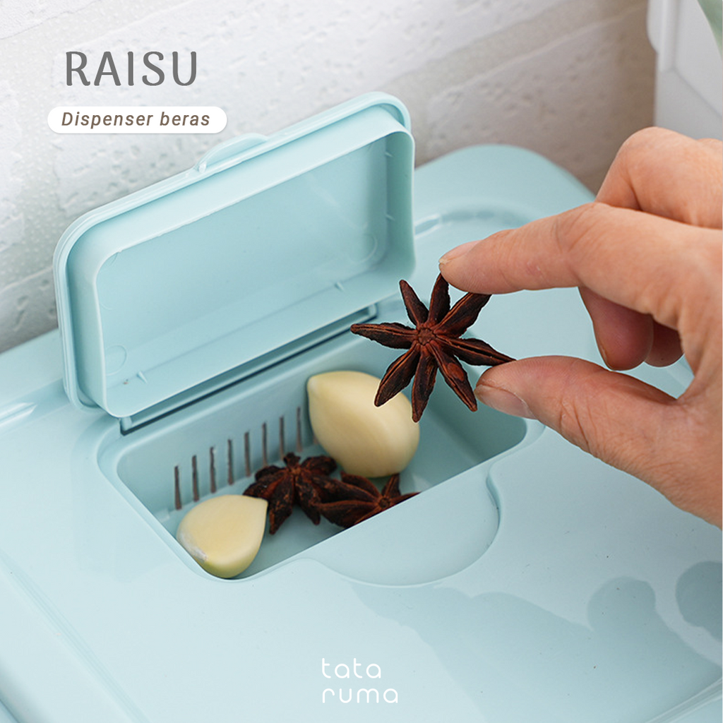 RAISU -  Dispenser Tempat Penyimpanan Beras 10kg Food Grade Tahan Serangga Tahan Lembab