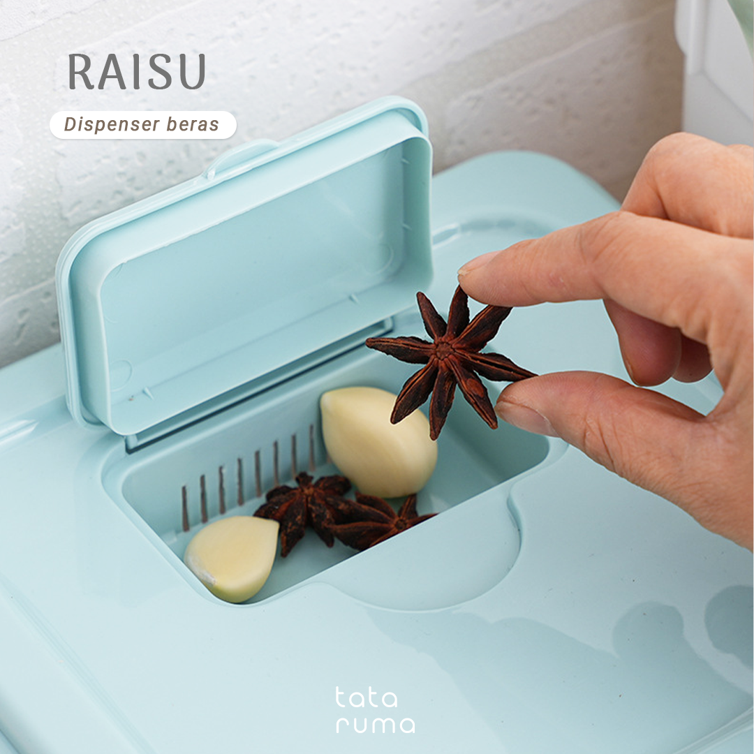 RAISU -  Dispenser Tempat Penyimpanan Beras 10kg Food Grade Tahan Serangga Tahan Lembab