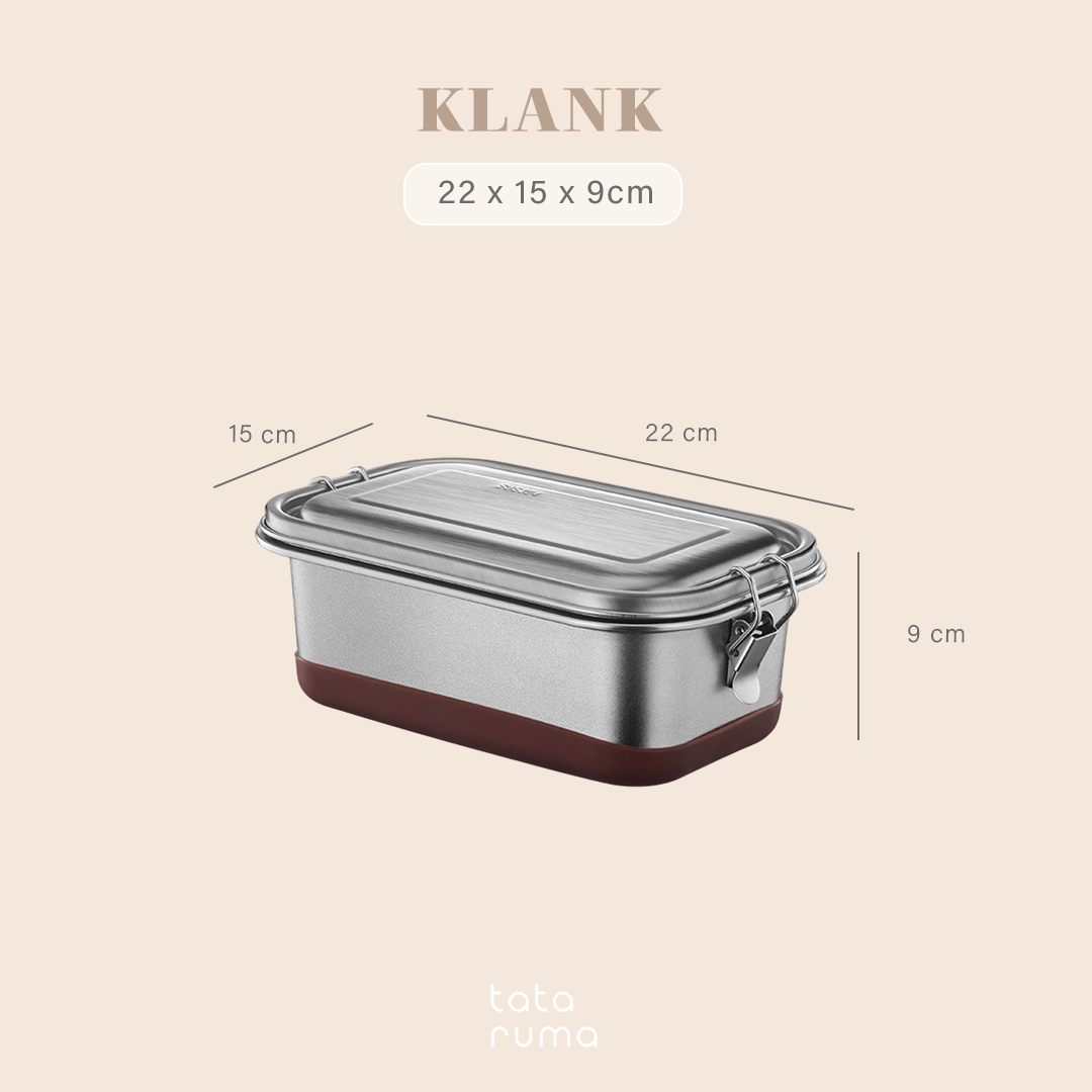 KLANK - Lunch Box Stainless 2 Tingkat Sekat Kedap Udara SUS 304