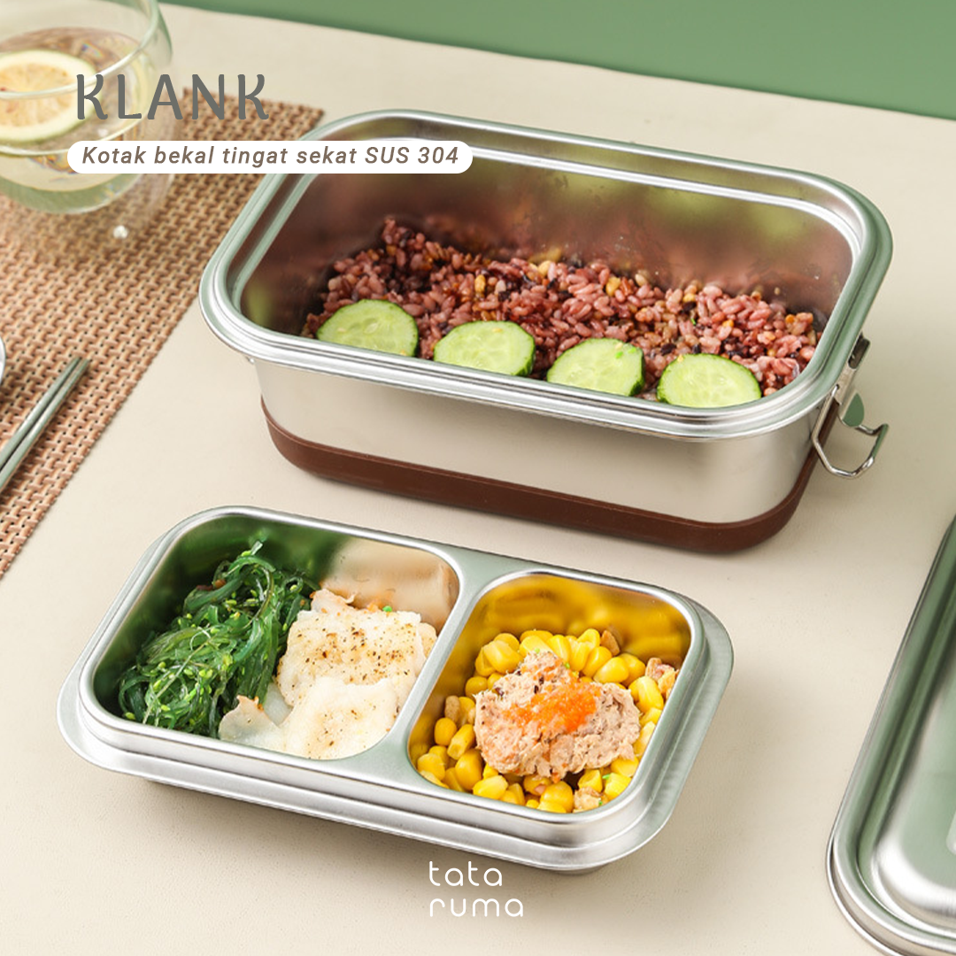 KLANK - Lunch Box Stainless 2 Tingkat Sekat Kedap Udara SUS 304