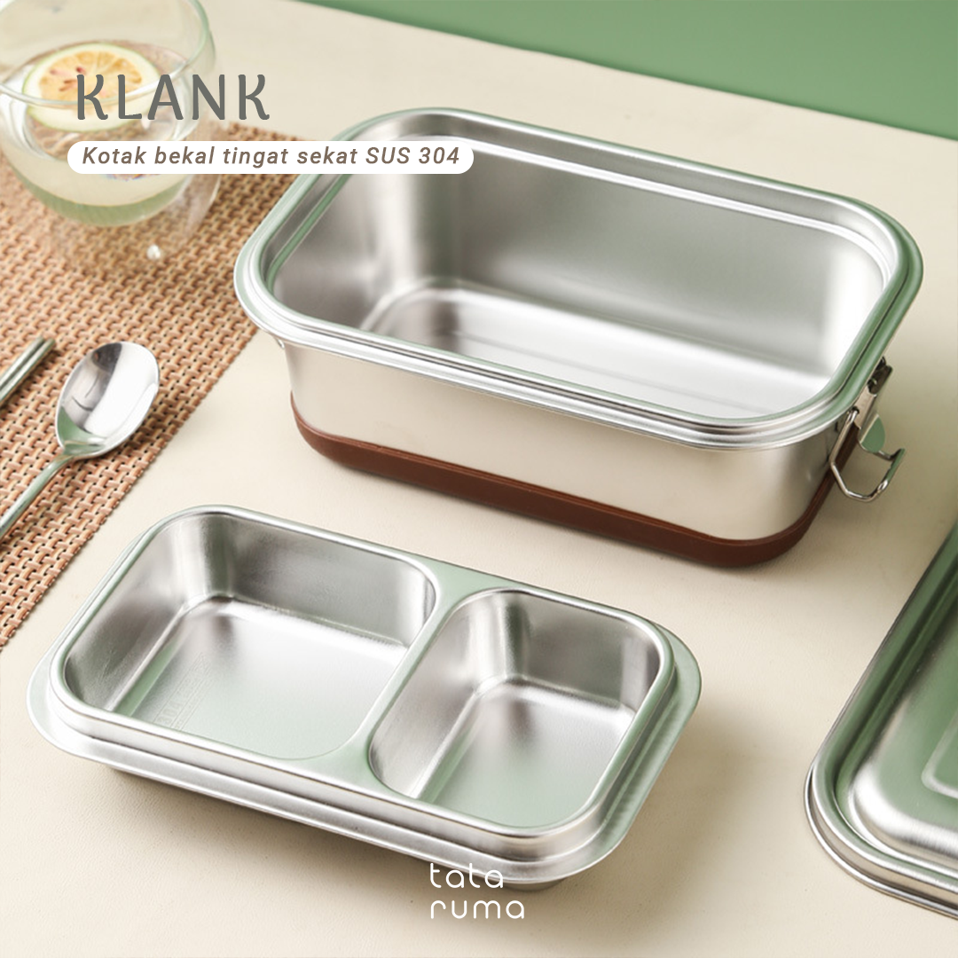 KLANK - Lunch Box Stainless 2 Tingkat Sekat Kedap Udara SUS 304