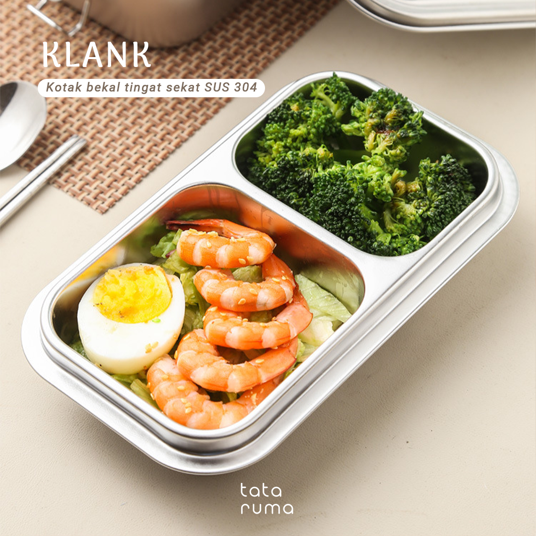KLANK - Lunch Box Stainless 2 Tingkat Sekat Kedap Udara SUS 304