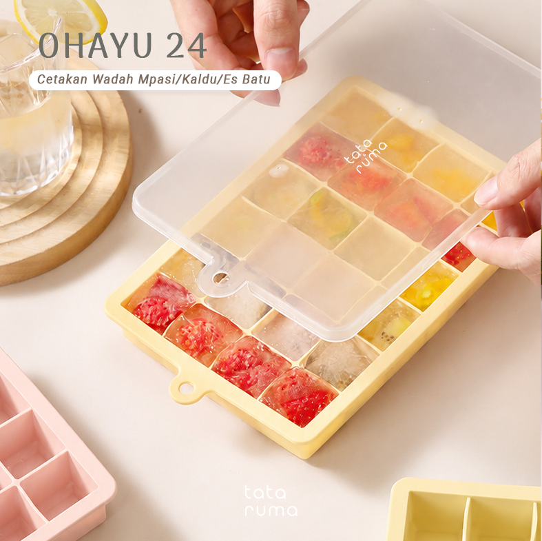 OHAYU 24 - Cetakan Wadah MPASI/Kaldu/Es Batu BPA FREE Silicone Tahan Panas Dingin