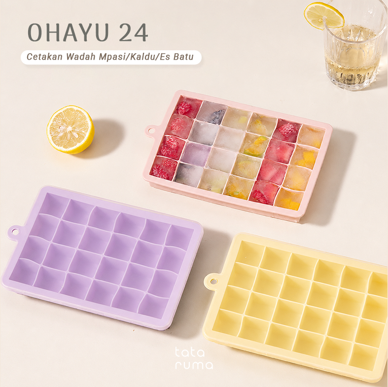 OHAYU 24 - Cetakan Wadah MPASI/Kaldu/Es Batu BPA FREE Silicone Tahan Panas Dingin