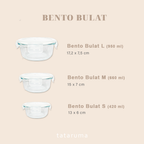 BENTO BULAT - Lunch Box Kotak Penyimpanan Makanan Kaca Kedap Udara