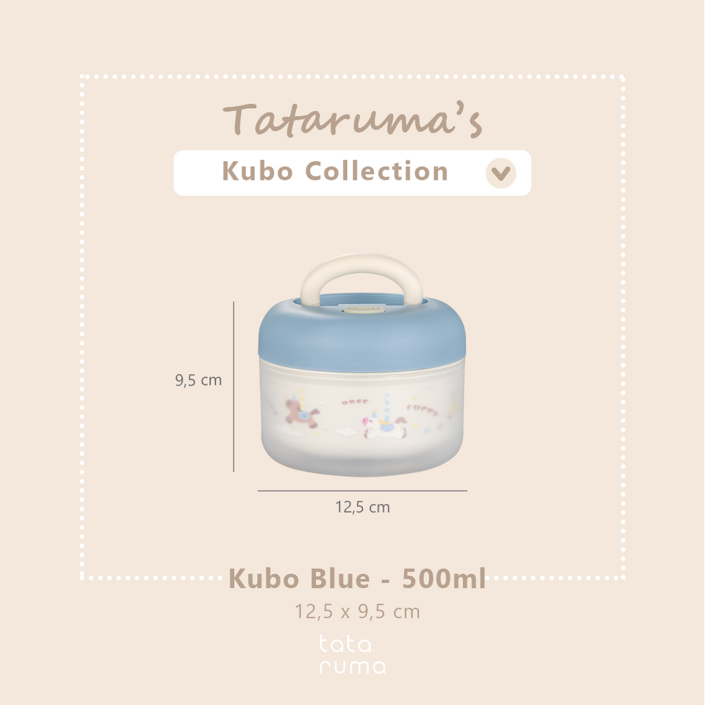 KUBO - Lunch Box Anak Bentuk Bulat Stainless Steel 304 Kedap Anti Bocor
