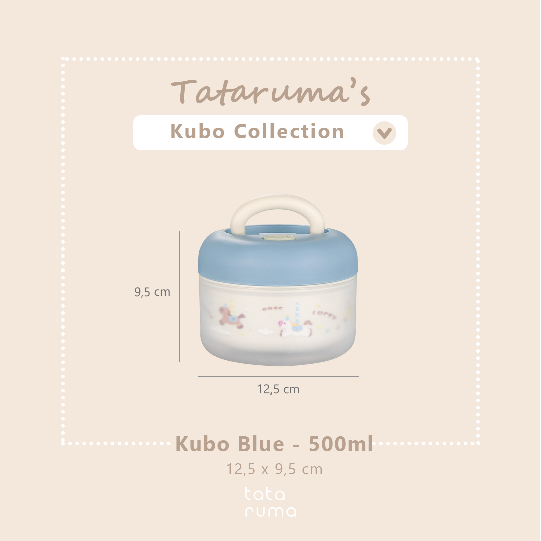 KUBO - Lunch Box Anak Bentuk Bulat Stainless Steel 304 Kedap Anti Bocor