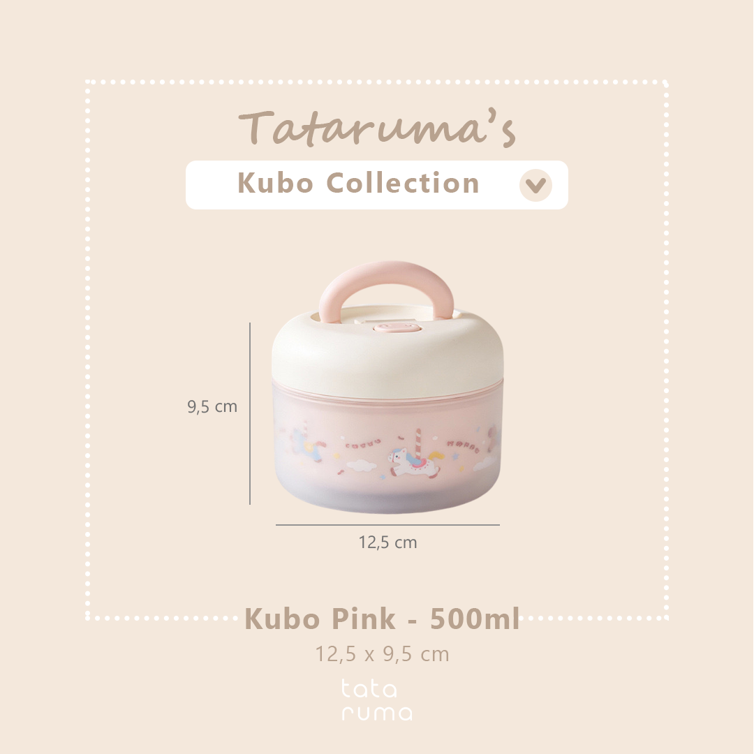 KUBO - Lunch Box Anak Bentuk Bulat Stainless Steel 304 Kedap Anti Bocor