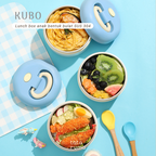 KUBO - Lunch Box Anak Bentuk Bulat Stainless Steel 304 Kedap Anti Bocor