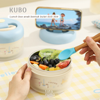 KUBO - Lunch Box Anak Bentuk Bulat Stainless Steel 304 Kedap Anti Bocor