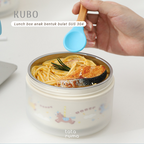 KUBO - Lunch Box Anak Bentuk Bulat Stainless Steel 304 Kedap Anti Bocor