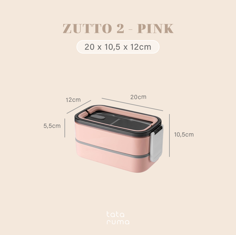 ZUTTO - Lunch Box Tingkat Stainless Steel 304 dengan Handle