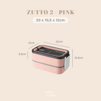 ZUTTO - Lunch Box Tingkat Stainless Steel 304 dengan Handle