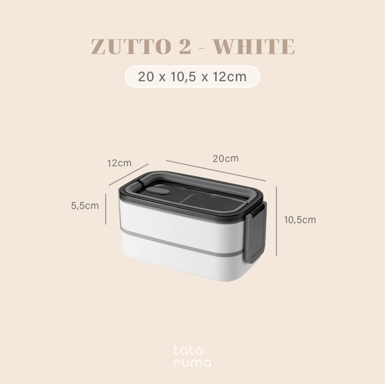 ZUTTO - Lunch Box Tingkat Stainless Steel 304 dengan Handle