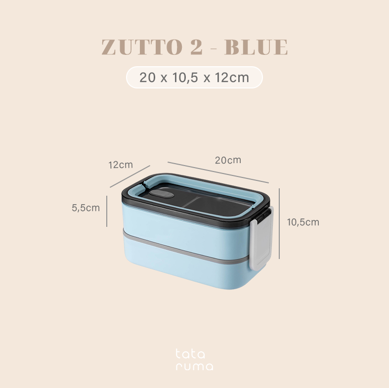 ZUTTO - Lunch Box Tingkat Stainless Steel 304 dengan Handle