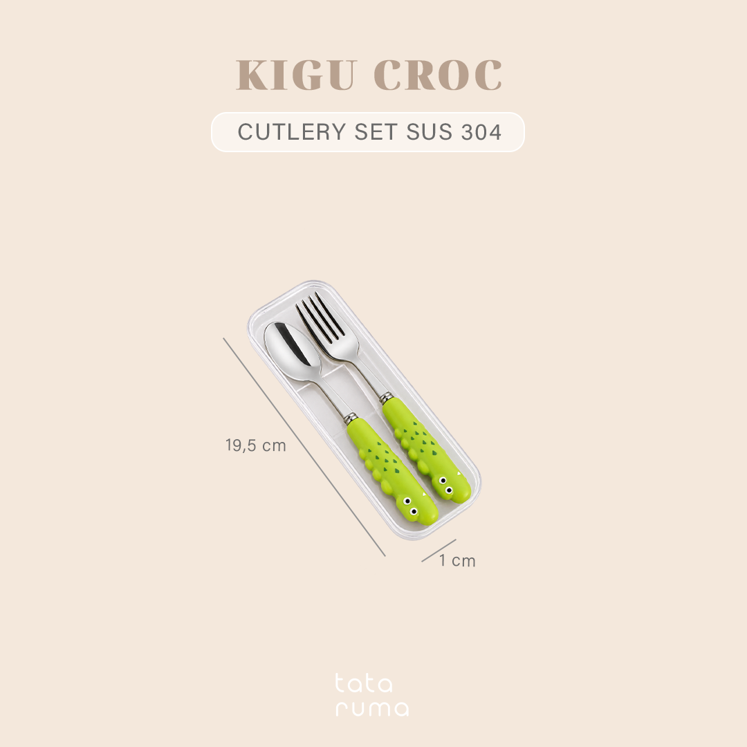 KIGU - Cutlery Set Sendok Garpu Makan Anak Karakter Lucu Stainless Steel 304