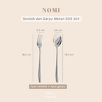 NOMI - Sendok dan Garpu Makan Cutlery Stainless Steel 304