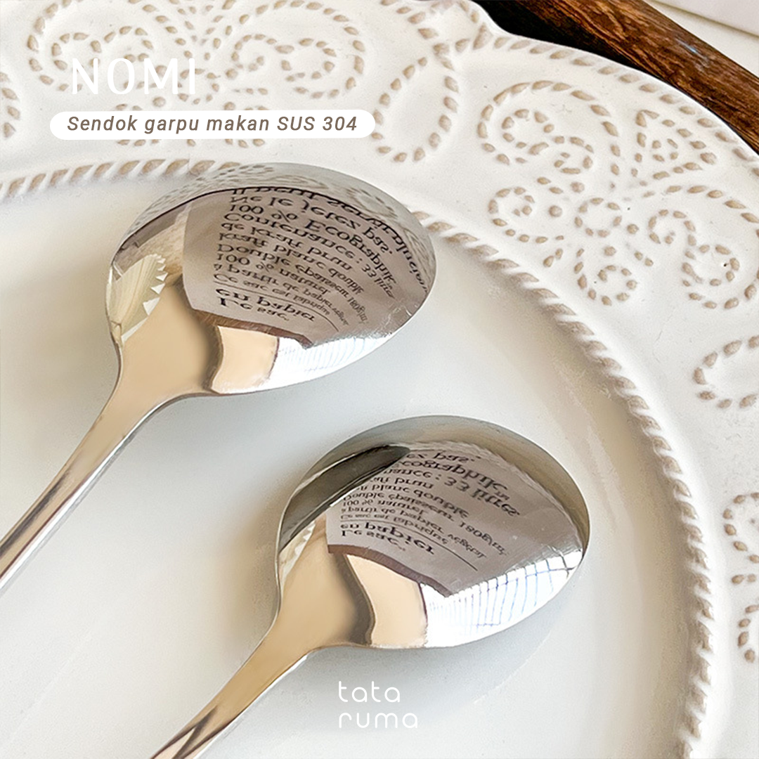 NOMI - Sendok dan Garpu Makan Cutlery Stainless Steel 304