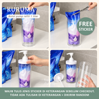 KURUMA - Botol Pump Refill Plastik 1000ml/1liter Anti Bocor FREE STICKER
