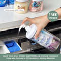 KURUMA - Botol Pump Refill Plastik 1000ml/1liter Anti Bocor FREE STICKER