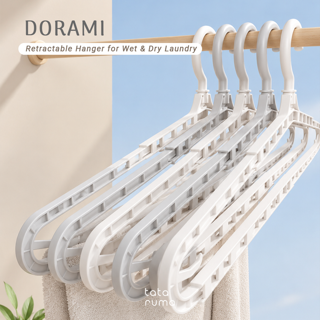 DORAMI - Gantungan Multi-Functional Retractable Hanger 360° Rotating Non-Slip Wet & Dry Use