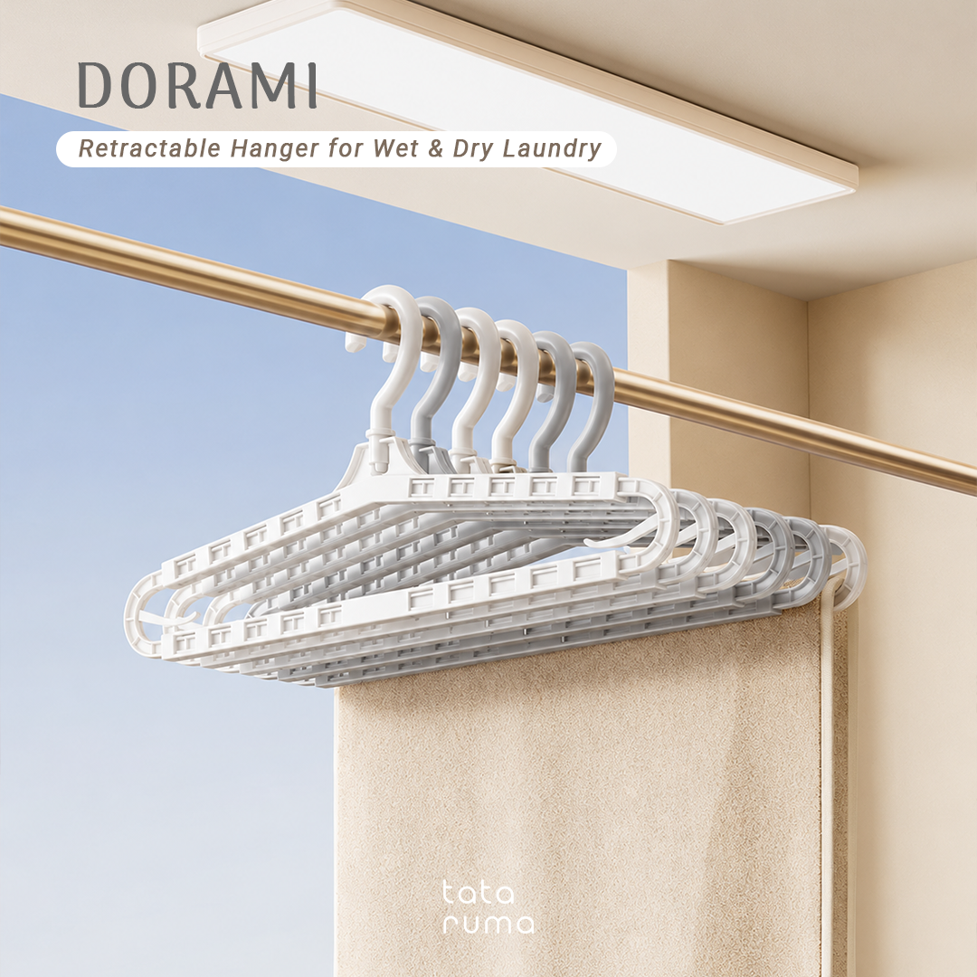 DORAMI - Gantungan Multi-Functional Retractable Hanger 360° Rotating Non-Slip Wet & Dry Use