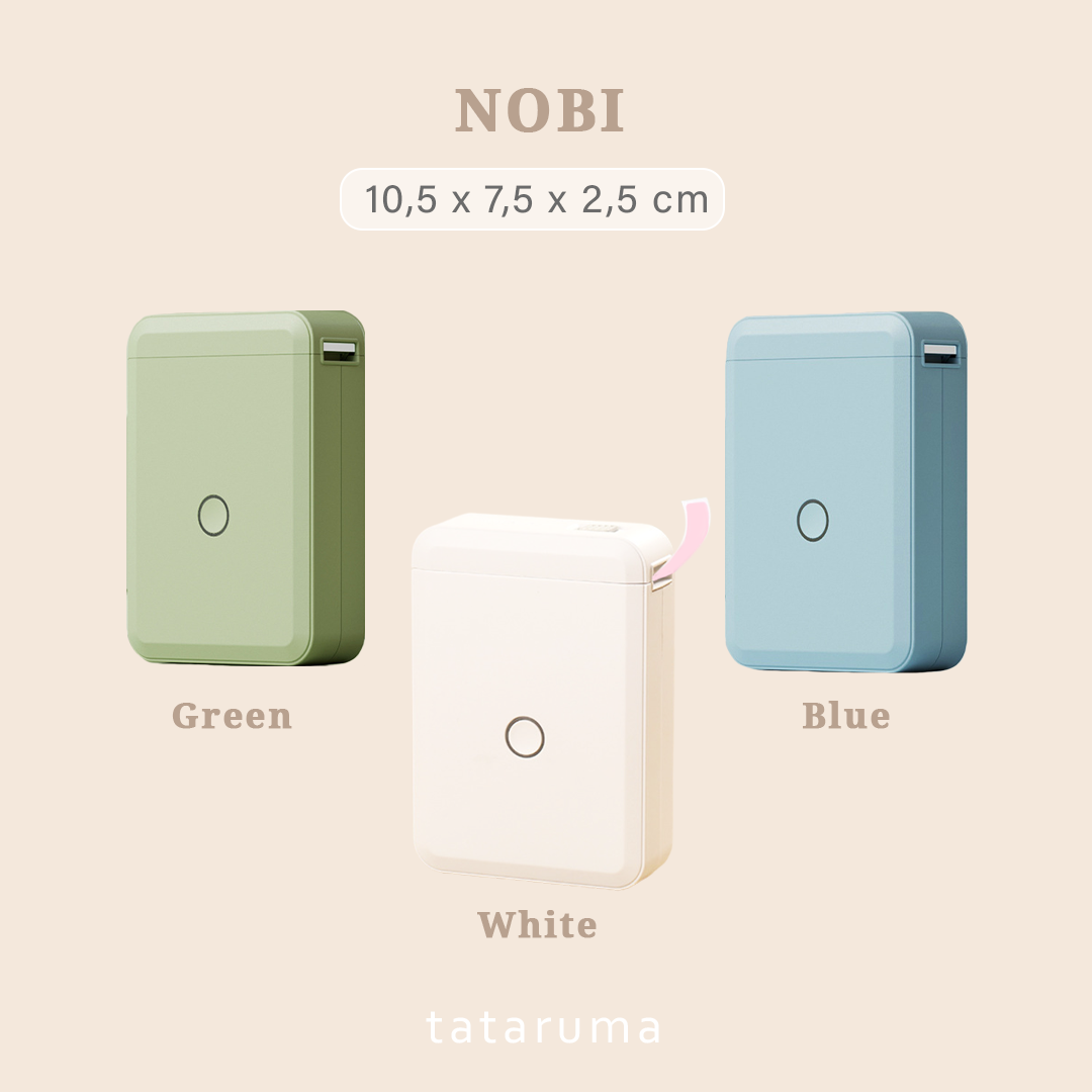 NOBI - Printer Label Thermal Bluetooth Portable Tahan Air Anti Robek Putih Roll Sticker