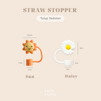 STRAW STOPPER - Tutup Sedotan Gambar Daisy dan Sun