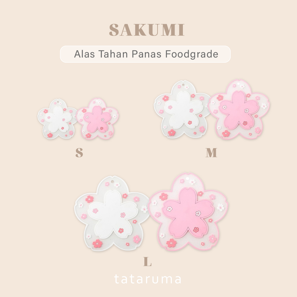 SAKUMI - Alas Tahan Panas Food Grade Sakura Coaster Tatakan