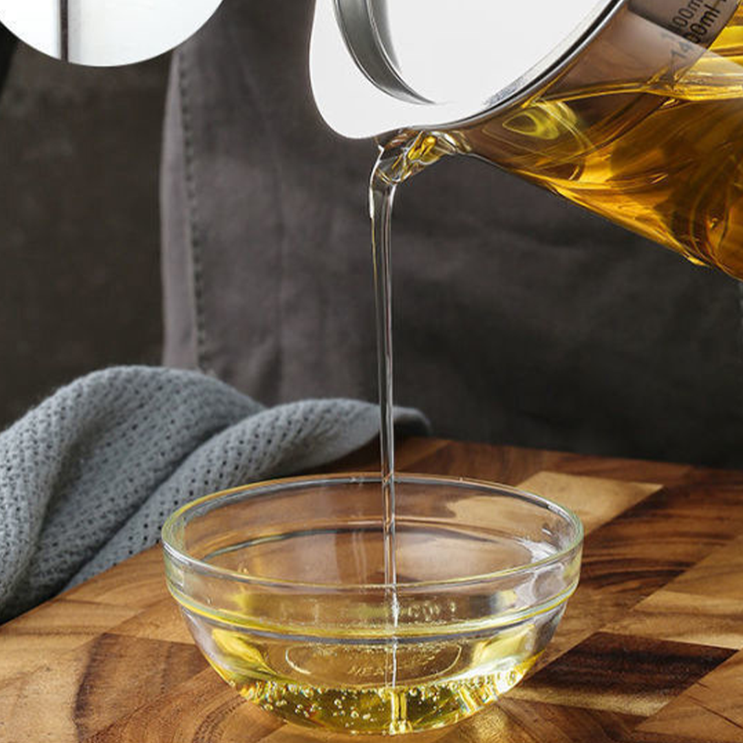 ABURI - Oil Pot 1,5L dengan Filter Tempat Penyimpanan Minyak Kaca Borosilikat dengan Tutup Handle