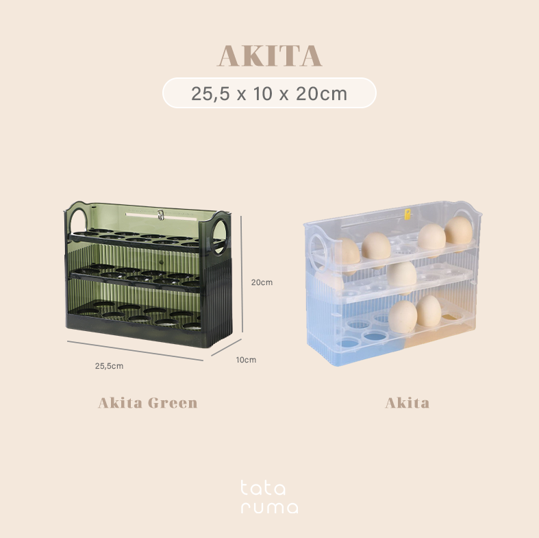 AKITA - Rak Penyimpanan Telur 3 Tingkat Pintu Kulkas