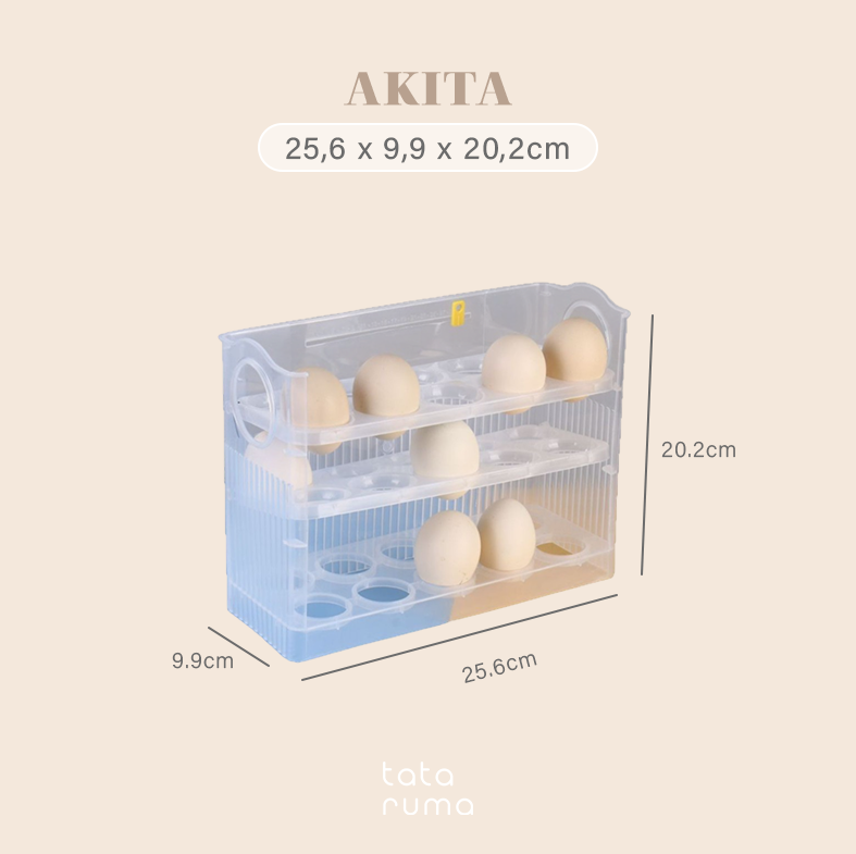 AKITA - Rak Penyimpanan Telur 3 Tingkat Pintu Kulkas