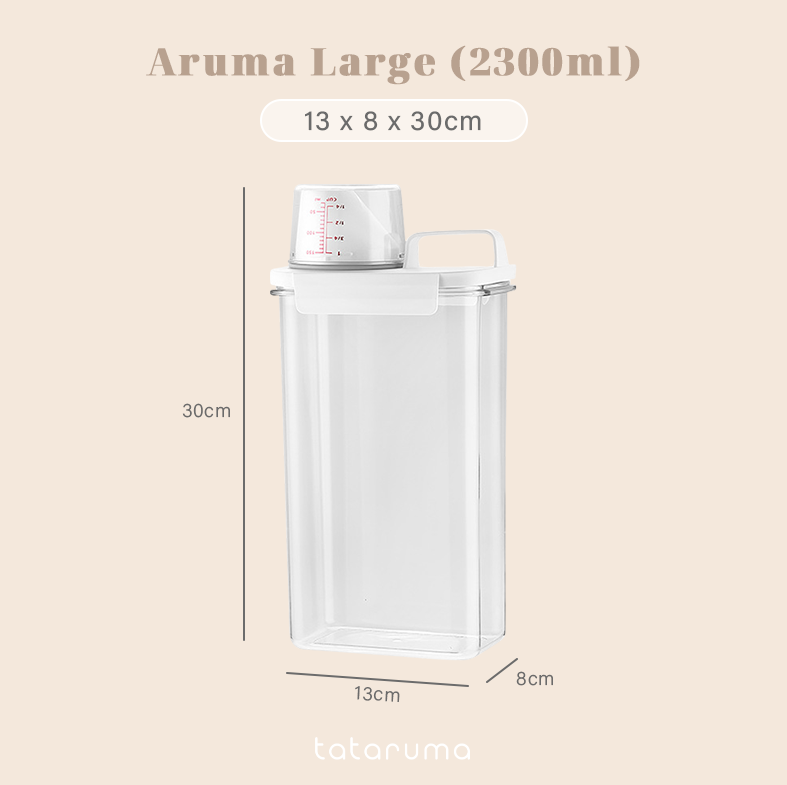 ARUMA - Kontainer Detergen/Cereal/Pet Food Kedap Udara Tutup Takaran