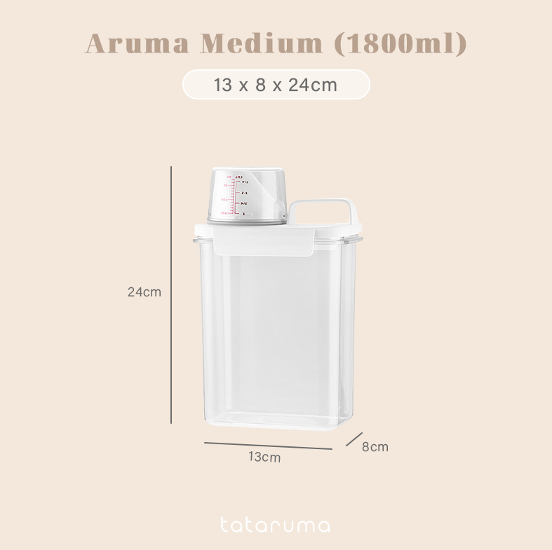 ARUMA - Kontainer Detergen/Cereal/Pet Food Kedap Udara Tutup Takaran