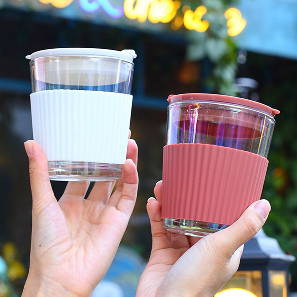 ATARU - Tumbler Gelas Kaca Tahan Panas Dingin Anti Bocor 350ml