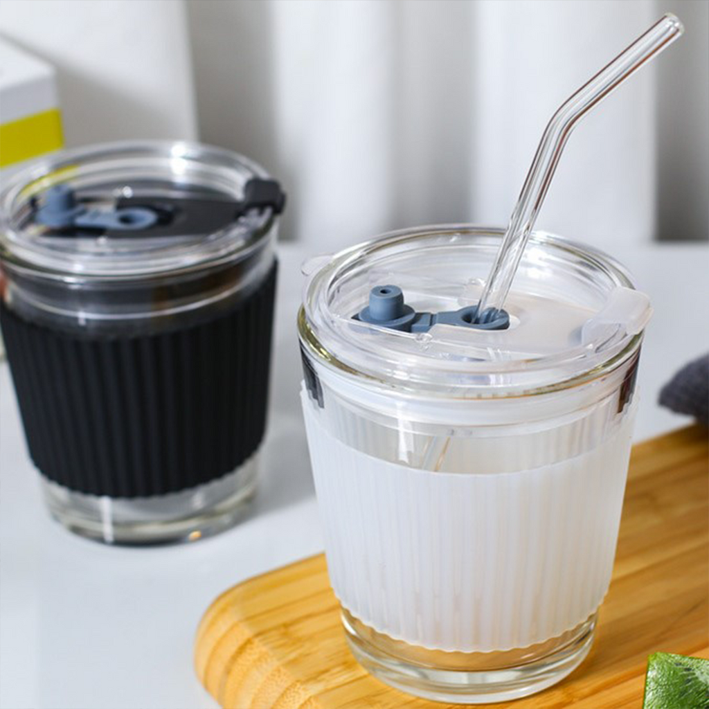 ATARU - Tumbler Gelas Kaca Tahan Panas Dingin Anti Bocor 350ml