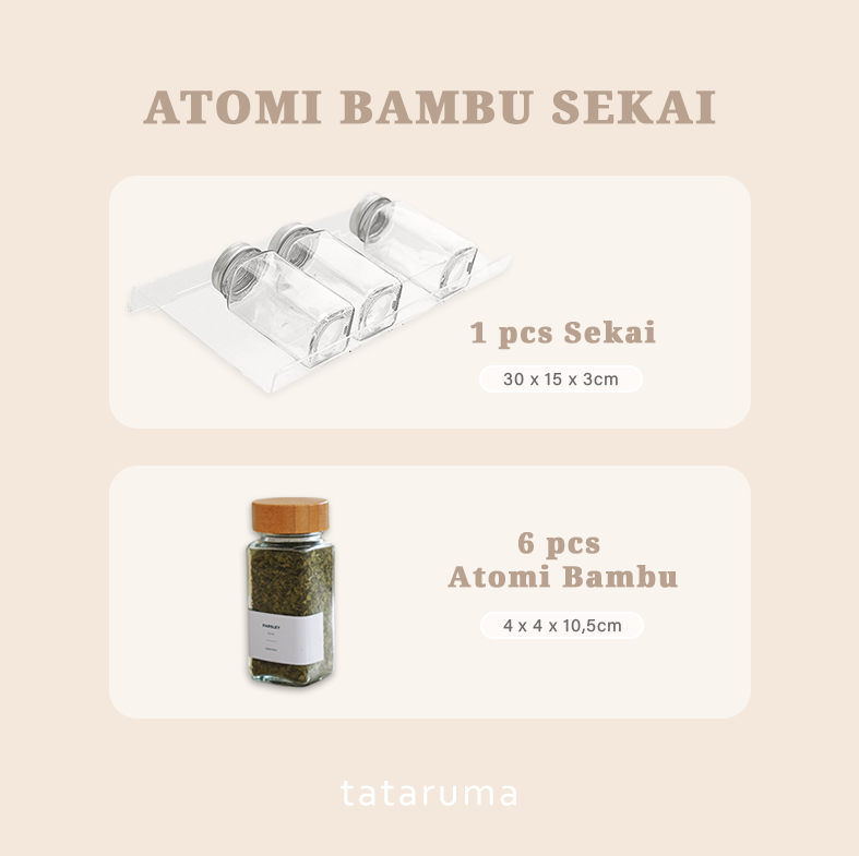 ATOMI SEKAI BUNDLING - Alas Display 6 Botol Bumbu Sekat Laci Multi-lapis
