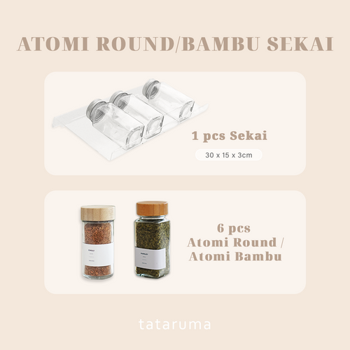 ATOMI SEKAI BUNDLING - Alas Display 6 Botol Bumbu Sekat Laci Multi-lapis