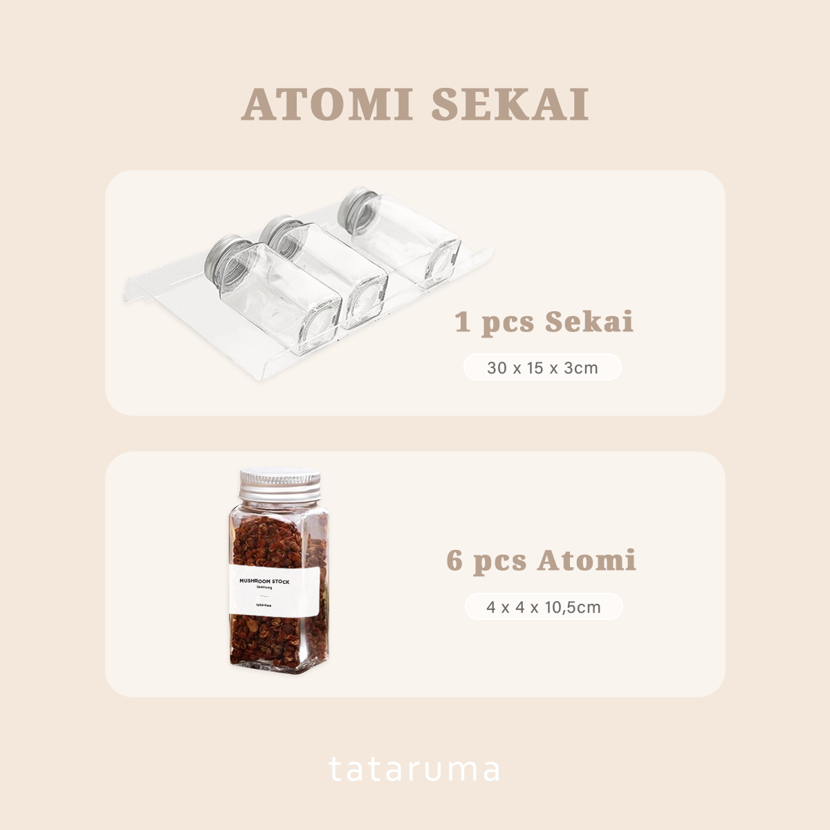 ATOMI SEKAI BUNDLING - Alas Display 6 Botol Bumbu Sekat Laci Multi-lapis