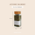 ATOMI - Botol Bumbu Bubuk Kaca Persegi  120g