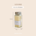 ATOMI - Botol Bumbu Bubuk Kaca Persegi  120g