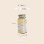 ATOMI - Botol Bumbu Bubuk Kaca Persegi  120g