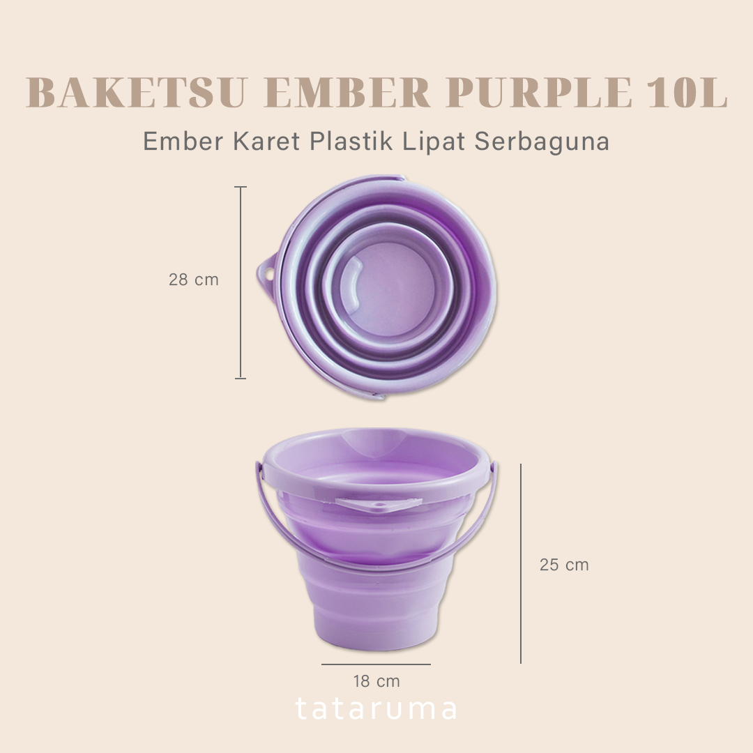 BAKETSU - Ember Baskom Lipat Karet Foldable Serbaguna Cuci Sayur Pakaian Kamar Mandi Outdoor