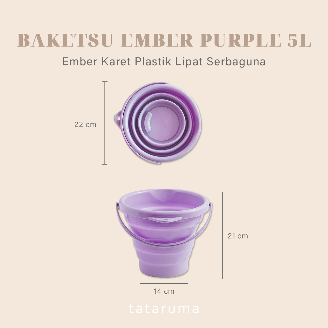 BAKETSU - Ember Baskom Lipat Karet Foldable Serbaguna Cuci Sayur Pakaian Kamar Mandi Outdoor