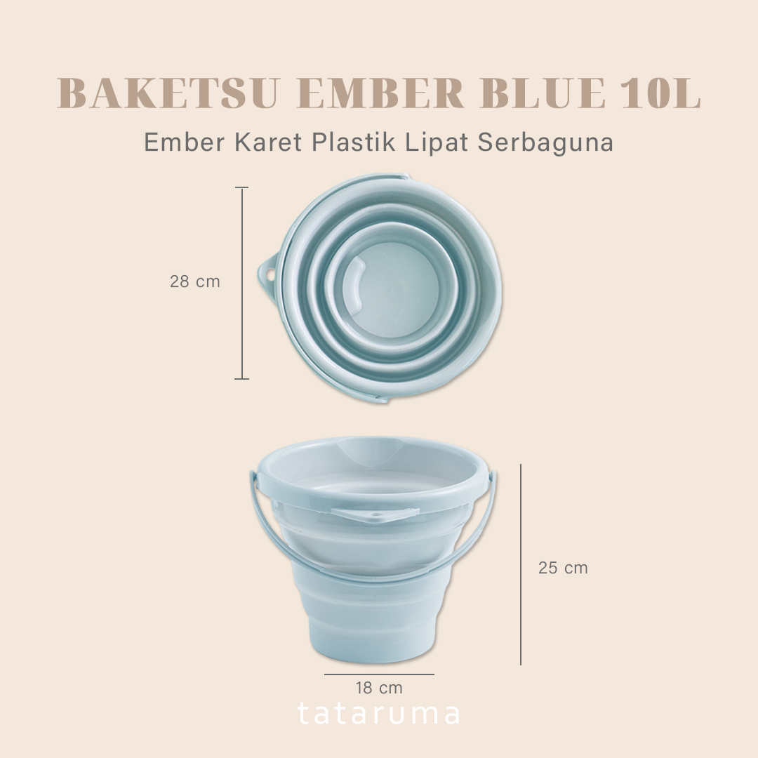 BAKETSU - Ember Baskom Lipat Karet Foldable Serbaguna Cuci Sayur Pakaian Kamar Mandi Outdoor